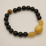 Silver obsidian, honey jade and Tiger's Eye bracelet