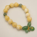 Honey jade and green jade bracelet