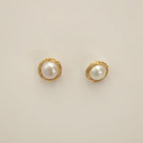 White pearl earrings